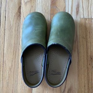 Dansko Professional Clogs Avocado Green and Tan